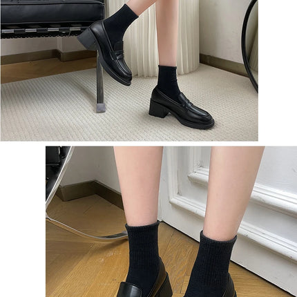 Bla Chunky Heel Mary Janes Women's oes Spring 2026 New High Heel Loers Retro Briti Sle Single oes Faionable Cas...