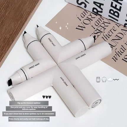 Waterproof Double-Wing Integrated Eyeliner Stamp - Sweat Proof & Long Lasting Easy to Use for Beginners Lazy Makeup Stencil
