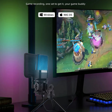 Gaming Computer Professional Condenser Microphone Mic PC Laptop USB Wired Live Streaming Podcast Studio Mike Kit Gamer Karaoke