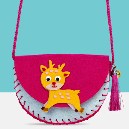 DIY Shoulder Bag Non-woven Fabric Sewing Kits for Kids Handmade Needle Thread Splicing Crossbody Purse Girls Birthday Gifts