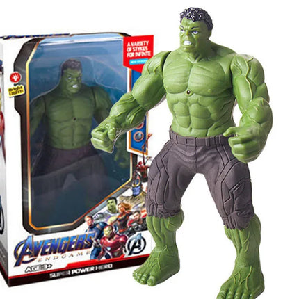 Avengers Spiderman Iron Man Hulk Captain America Collectible Superhero Action Figure Toy Luminous Hand Movable Kids Charm Gifts