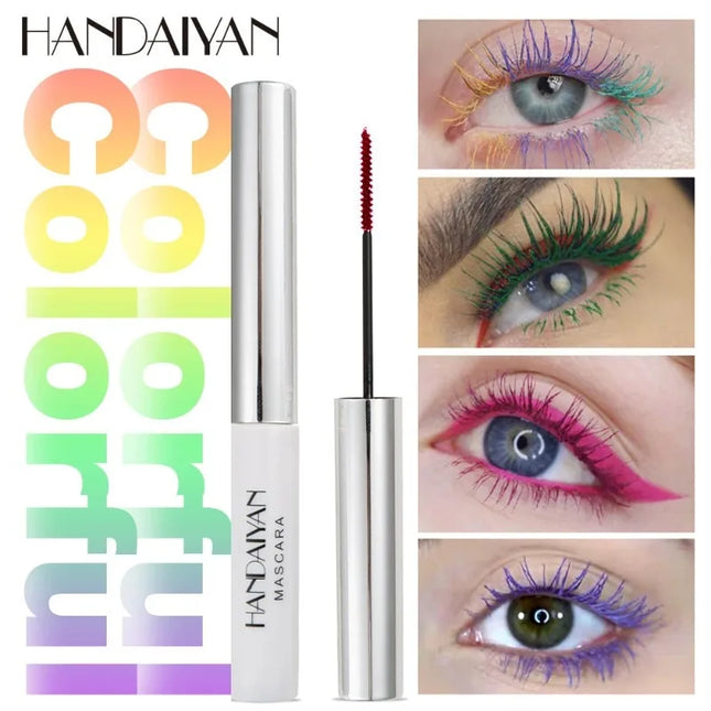 12-Color Waterproof Quick-Dry Mascara Eyelash Extension for Festival Makeup Blue Red Purple Black White Mascara