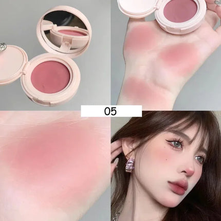 Single Color Blush Silky Texture High Color No Powder Feeling Low Saturation Long-lasting Natural Matte Blush Cream Face Makeup