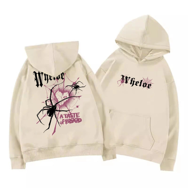 25 Autumn Winter Best-selling Trend Spider Print Men Women Hooded Sweatshirt Daily Outdoor Vacation Casual Loose Warm Sportswear