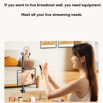 MoZhao Phone Stand Overhead Shooting Tripod Fill Light Floor-standing Telescopic Outdoor Live Photo Video Universal Camera Stand