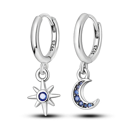 Orstarry 925 Sterling Silver Crystal Circular Eardrops Drop Earrings Women Earrings Charm Fashion Versatile Party Jewelry Gifts
