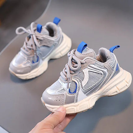 Spring and Autumn Children Sports Shoes Unisex Kids Sneakers Mesh Upper Breathable Basketball Shoes Tennis Casual Flats Footwear