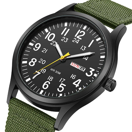 2024 TPW Field Watch Easy Reading Fabric Strap 24-Hour Display Quartz Movement