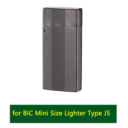 Zinc Alloy Lighter Case For Bic J5 Mini Lighter Vintage Lighter Holder Creative Flip Cover Protective Shell