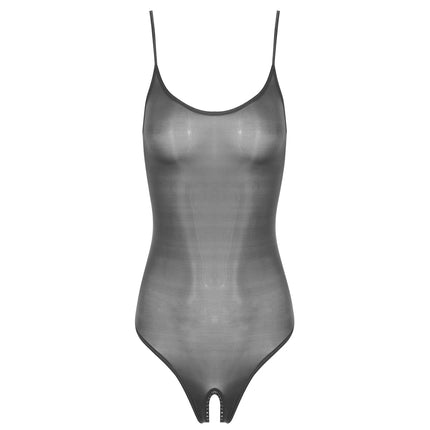 Womens Sexy Bodycon Bodysuit Exotic Teddies Adjustable Strap See Through Lingerie Tights Stretchy High Cut One Piece Swimsuit