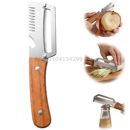 Wooden Handle Paring Knife High Appearance Kitchen Special Fruit Planer Sugarcane Paring Knife Household Thick Scraping Tools