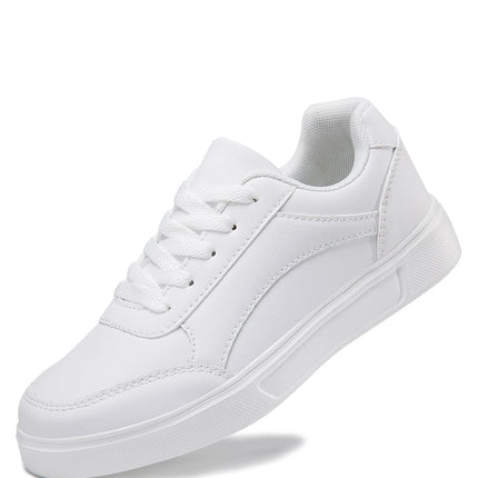 Baasploa Women Casual Sneakers Leather Platform Sneakers for Women Classics Comfort Skateboarding Shoes Non-Slip