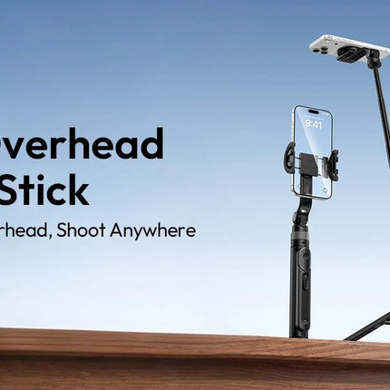 Ulanzi TT88 1.44M Overhead Selfie Stick Phone Tripod with Magnetic Clamp Wireless Remote Extension Tripod for LiveStreaming Vlog