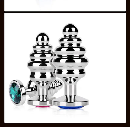 Metal Anal Plug Stainless Steel Butt Plug With Jewelry Colorful Crystal Anus Plug Adults Sex Toys for Men Women Gay Adult Game
