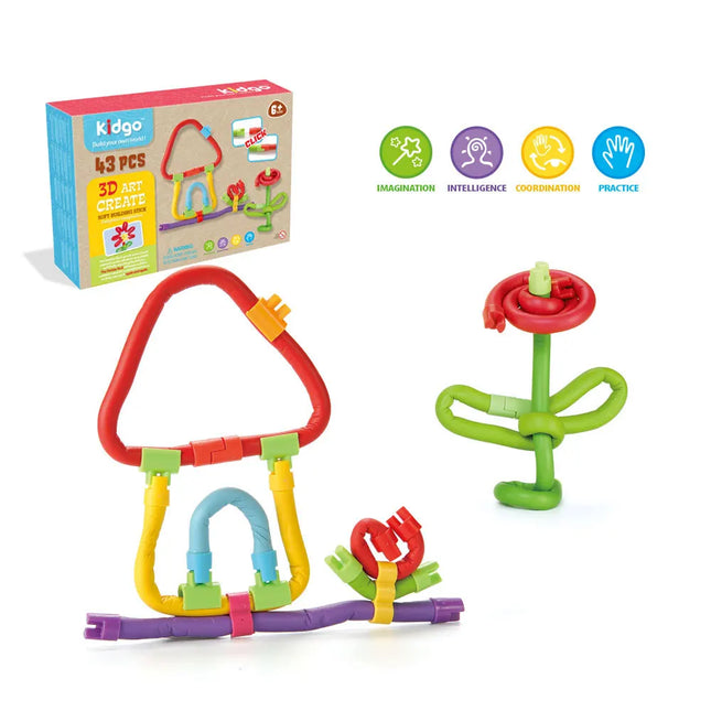 Twisting rod marble run Set 3D Assembly Building Stick Creative Design Blocks Early Education Puzzle montessori DIY Toys gifts