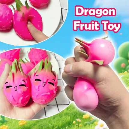 Simulation Fruit Dragon Fruit Squishy Stress Ball  Squishy Squeeze Stress Reliever Fidget Sensory Toy Gift