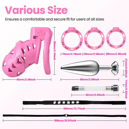 Male Chastity Cock Cage with Anal Butt Plugs Adjustable chastity belt in 3 sizes Penis Cage BDSM Bondage Adult Sex Toys For Man