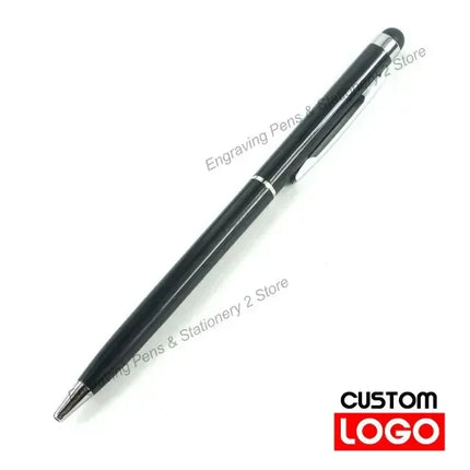 100 Pcs 13-color Metal 2-in-1 Stylus Universal Ballpoint Pen Custom Logo Text Engraving Office School Advertising Pen Wholesale