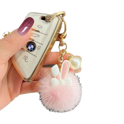 Korean Dopamine Influencer Cute Bunny Tiktok Doll Bag Plush Keychain Pendant Hairball