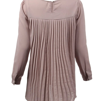 Women Sexy Casual Loose Chiffon Blouse Long Sleeve Solid Crimp Shirts