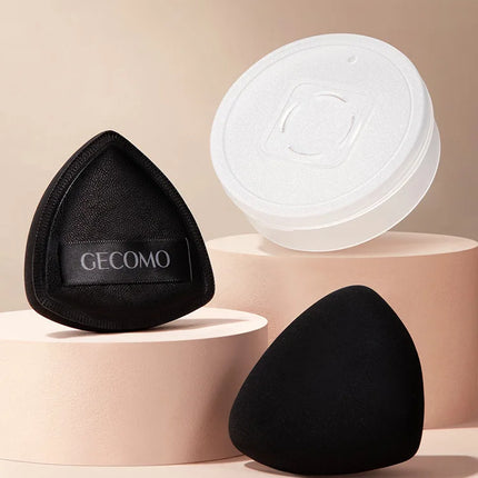 GECOMO Soft Triangular Black Powder Puff Wet And Dry Dual-use Concealer Makeup Cushion