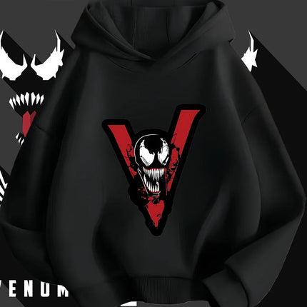 Cute Kawaii Venom Hoodie 3-14Y Boys Girls Autumn Winter Cartoon Street Hot Fashion Outdoor Casual Lovely