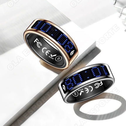 SR16 Smart Ring With Display Heart Rate Blood Oxygen Health Sleep Monitoring Step Counting Remote Photo Capture Bluetooth Ring