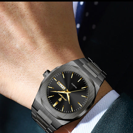 POEDAGAR Fashion Brand Man Clock Luminous Waterproof Stainless Steel Men's Watch Date Week Quartz Business Watches For Men Reloj