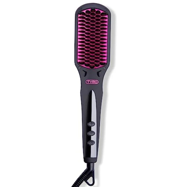 One-Step Hair Straightener Brush for Women with Negative Ions 16 Temperature Settings LCD Display Dual Voltage Hot Comb Flat Iron