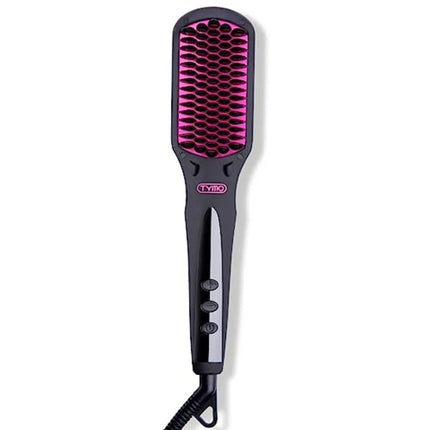 One-Step Hair Straightener Brush for Women with Negative Ions 16 Temperature Settings LCD Display Dual Voltage Hot Comb Flat Ir