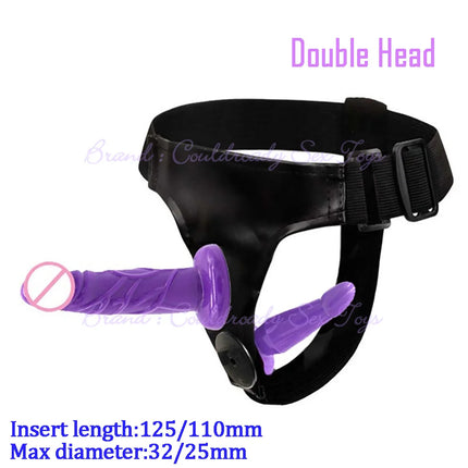 Soft Lesbian Strapon Harness Double Dildo Silicone Strap on Cock Realistic Penis Adult Sex Toys for Woman Intimate Products
