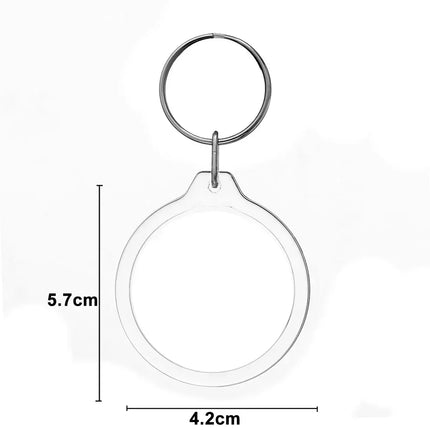 1/100pcs Blank Acrylic Picture Keychain DIY Clear Insert Photo Split Key Ring Frame Key Chains Anniversary Graduation Gift