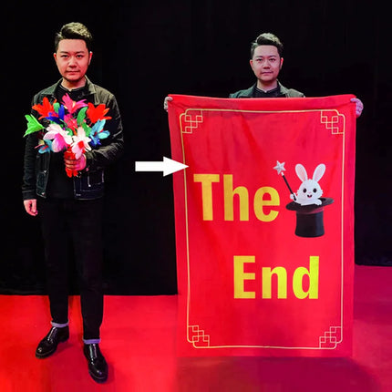 flower to Scroll Magic Tricks Magician Stage Party Illusions accessories Gimmick Props Mentalism Appearing Funny the end thanks