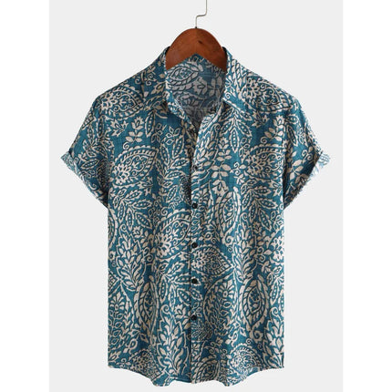 2026 Summer Mens Striped Floral Shirt 3D Print Short Sleeve Beach Casual Oversized Vacation Hawaiian Camisa Listrada