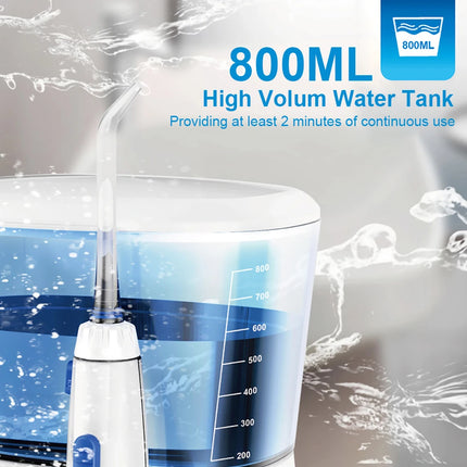 Water Flosser Dental Oral Irrigator Teeth Cleaning High Pressure Water Flosser for Teeth 800ML Mouth Washing Machine with 5x Tip