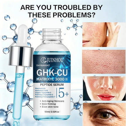 JUINHOU Facial Surem with Blue Copper Brighten skin Serum for Dry Damaged Skin Deep Hydrating Moisturizing Face Care All Skin