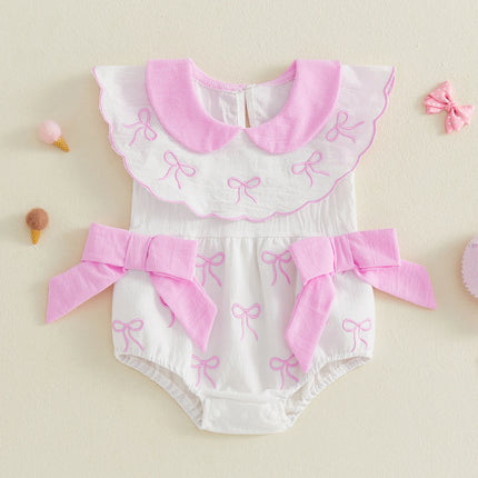 Baby Toddler Girl Bowknot Romper Doll Collar Sleeveless Bodysuit Cute Summer Infant Clothes 2026 New