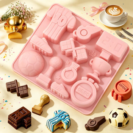 11-Cell Football Theme Design Silicone Chocolate Cake Mould DIY Candy Chocolate Mold Ice Cube Tray Kitchen Dessert Baking Tools