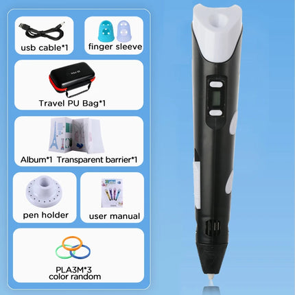 3D Pen Drawing Printing Pen With LCD Screen Compatible PLA Filament Toys Safe Paiting for Children DIY Toy Gift