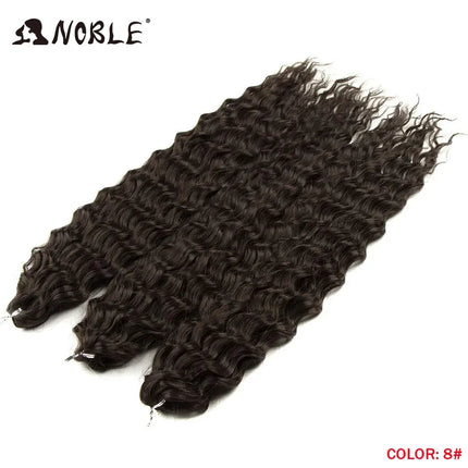 Noble 24Inch 300g Crochet Hair Curl Hair Water Wave Ombre Blonde Twist Crochet Hair Braid Hair Deep Wave Braiding Hair Extension