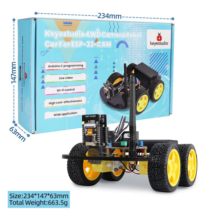 Keyestudio ESP32-CAM 2WD&4WD Monitoring Cars For Arduino ESP32 With WIFI Network Live Video C Programming Camera Robot Car Kit