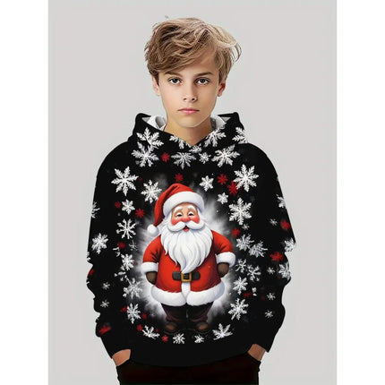 2026 Kids Boys Clothes Christmas 3D Printed Hoodie Long Sleeve Casual Winter Pullover Sweatshirt Fashion Party Children Hoodie