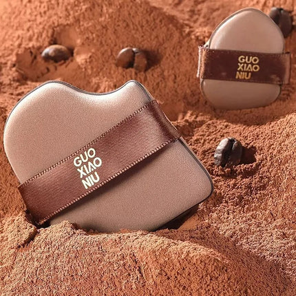 6pcs Mini Makeup Blender Puffs Quick Blending Chocolate Color Makeup Sponge Dry Wet Use Double Sided Cosmetic Tool Daily Makeup