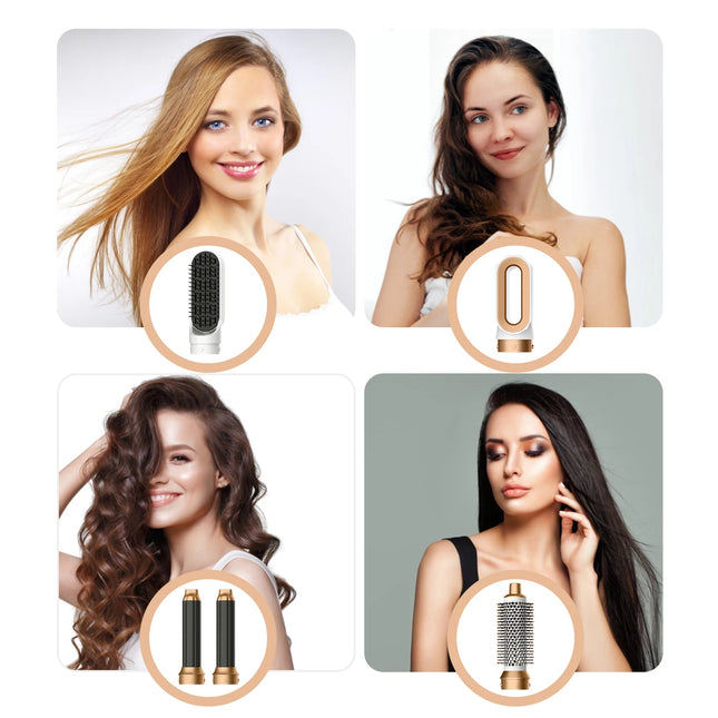 5IN1 Hot Air Brush Wrap Styler Hair Dryer With Electric Curling Iron Hair Curler Dryers Curling Rollers Hair Curler With Dryer6