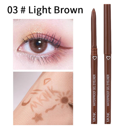 Waterproof Eyeliner Pen Smooth Matte Black Brown Gel Eye Liner Pen Quick-drying Long Lasting Pencil Not Blooming Eye Makeup