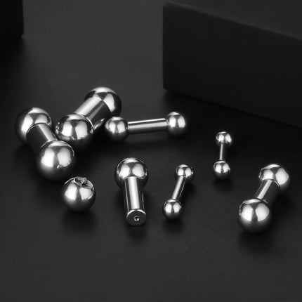 1PC Stainless Steel Large Gauge Tongue Piercing Cartilage Earring 12G 0G Internal Threaded Straight Barbell Piercing Body Jewelry