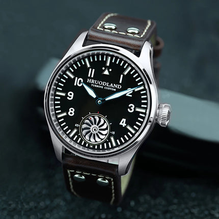 Hruodland 2026 new retro pilot 43MM men's manual mechanical watch ST3620 sapphire waterproof 10Bar BGW-9 reloj hombre