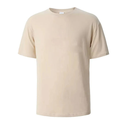 500/300g Heavy-duty White Pure Cotton T-shirt Thickened Ribbed Round Neck Short Sleeves Double-stitched Half Sleeve Tees