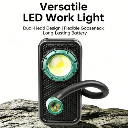 COB Work Light Flexible Hose Flashlight USB Charging Magnetic Car Repair Light with Back Clip Ideal for Working Camping Fishing