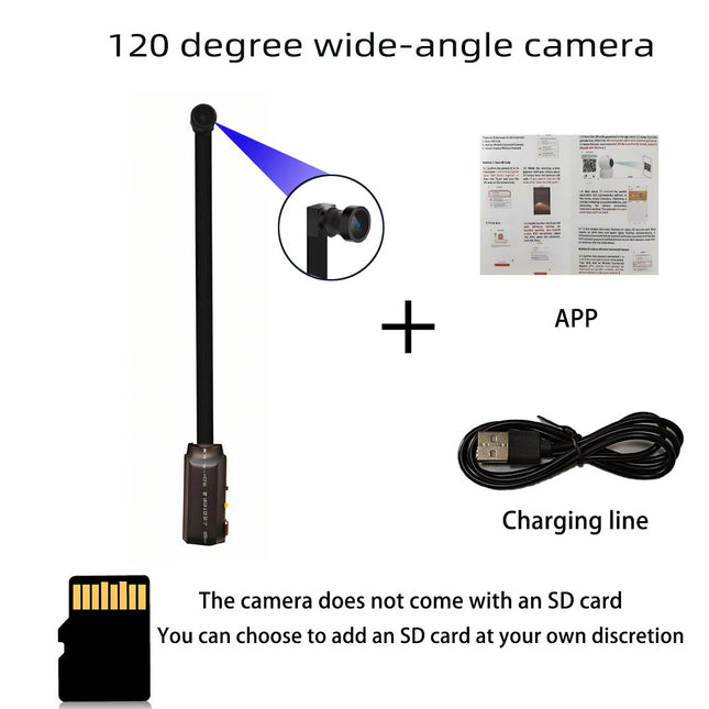 4K HD mini WiFi camera, supports remote viewing, motion detection, DIY small home nanny camera style HD wireless camera